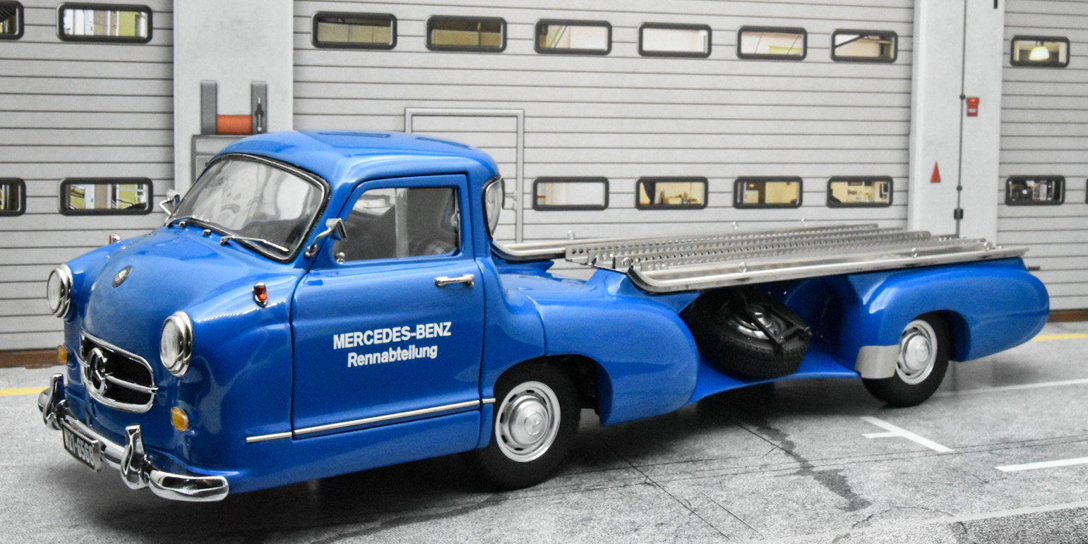 CMC M-143 Mercedes-Benz Racing Car Transporter, 1954/55 “The blue Wonder”  Revised Edition 2015